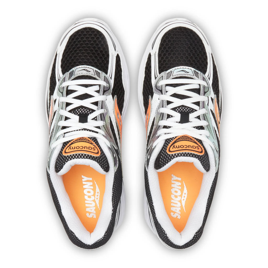 Upper View of Saucony Progrid Omni 9 Speed Shades White Black Orange Vo2 S71057-2