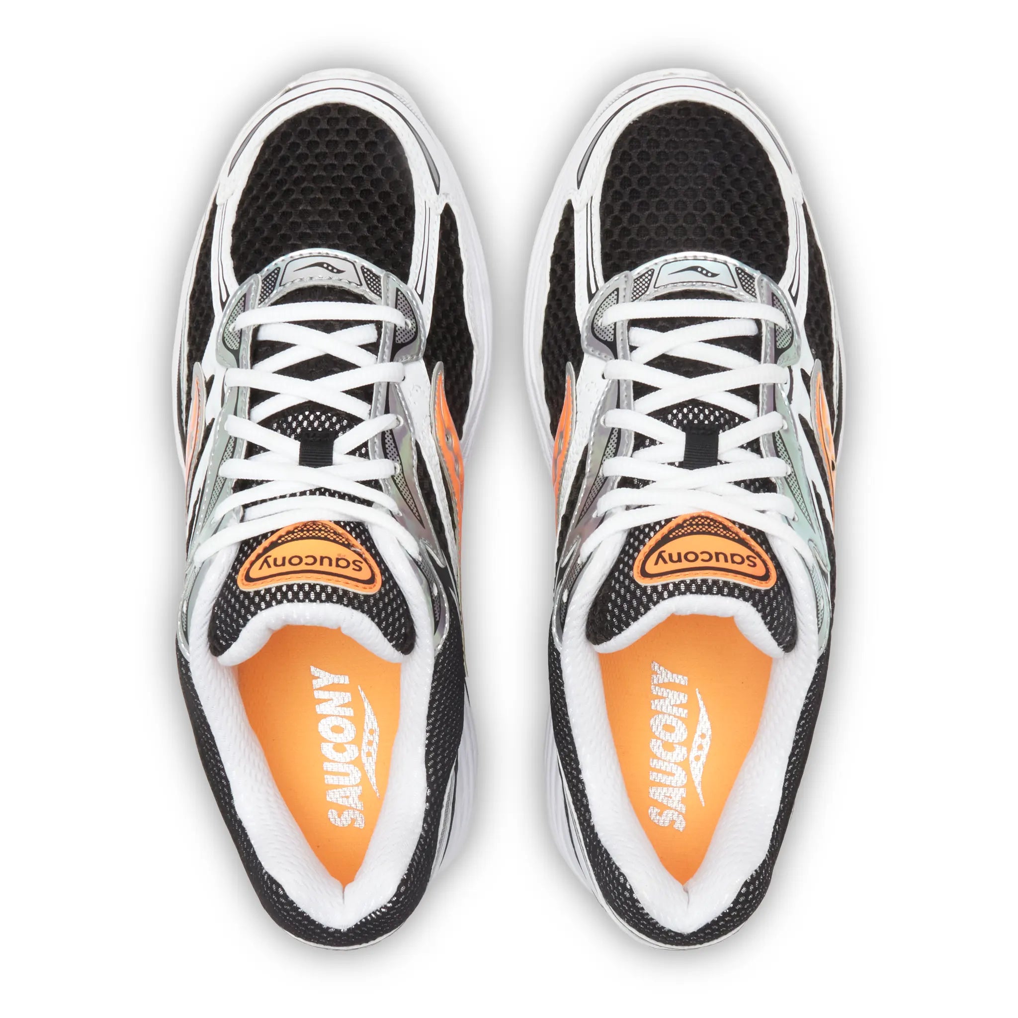 Upper View of Saucony Progrid Omni 9 Speed Shades White Black Orange Vo2 S71057-2