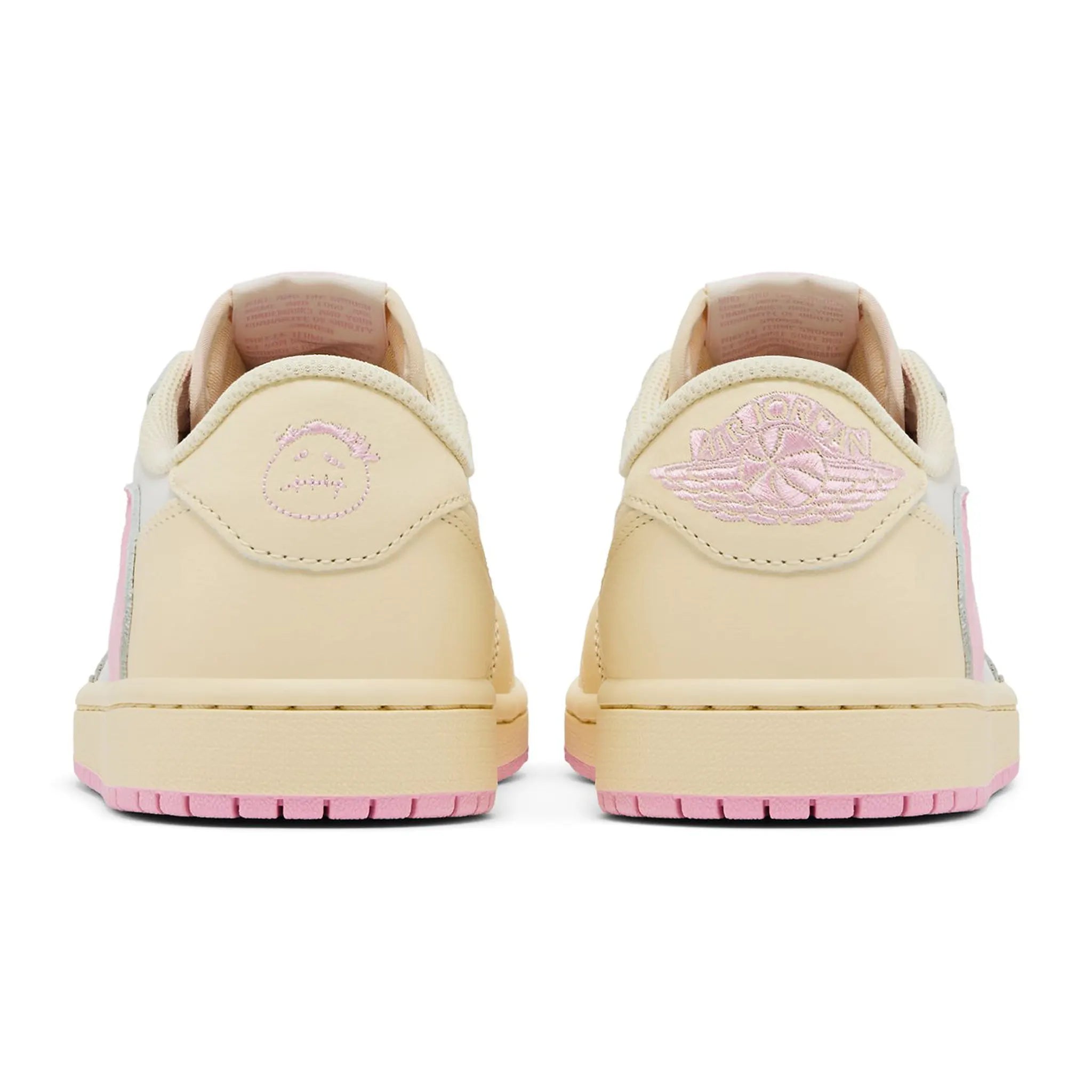 Back View of Travis Scott x Air Jordan 1 Low OG Shy Pink IQ7604-100